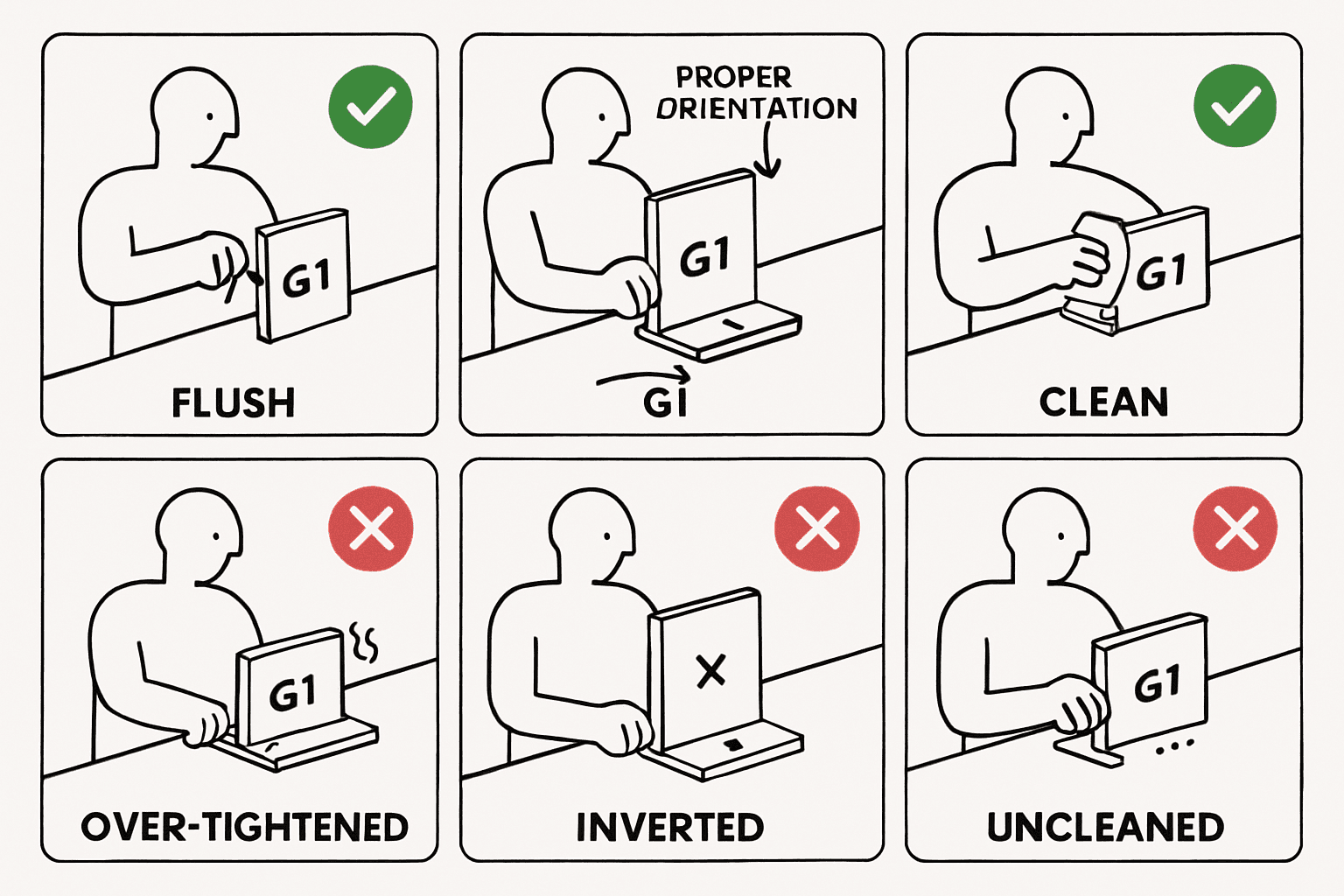 Fitment dos and don'ts diagram