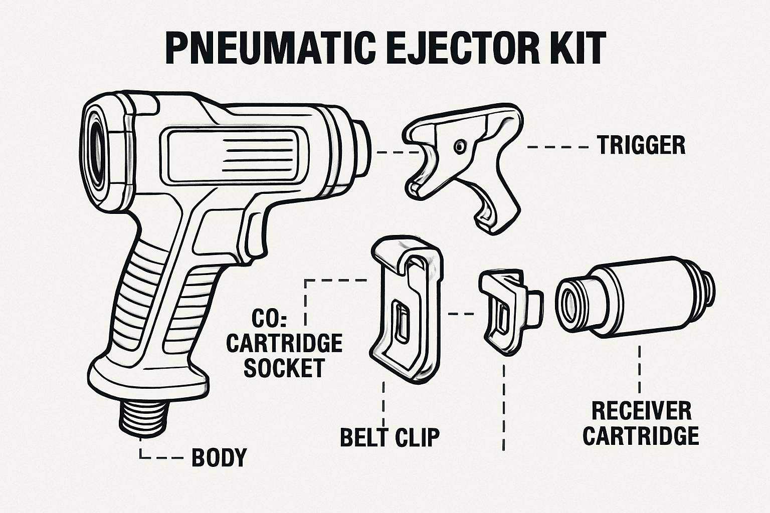 Pneumatic Ejector Kit exploded view